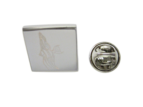 Silver Toned Etched Tropical Fish Lapel Pin