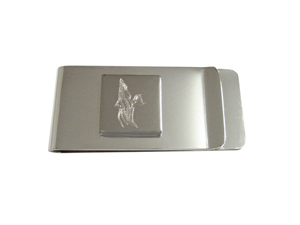Silver Toned Etched Tropical Fish Money Clip