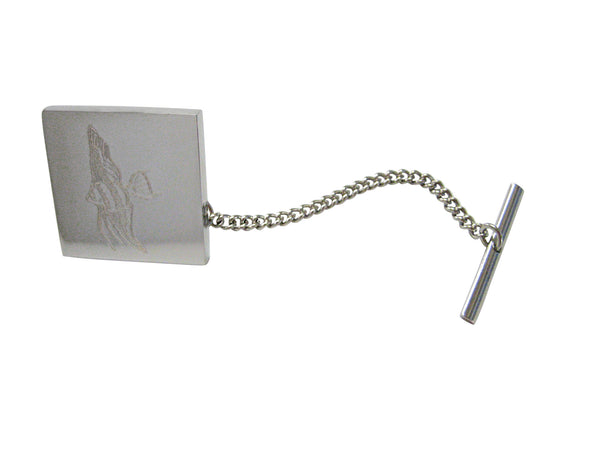 Silver Toned Etched Tropical Fish Tie Tack