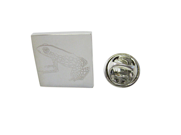 Silver Toned Etched Tropical Frog Lapel Pin