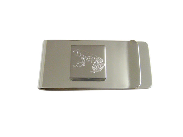 Silver Toned Etched Tropical Frog Money Clip