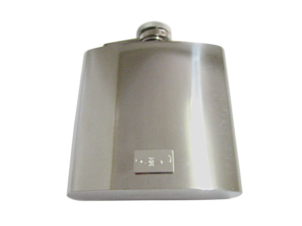 Silver Toned Etched Trumpet Music Instrument 6 Oz. Stainless Steel Flask
