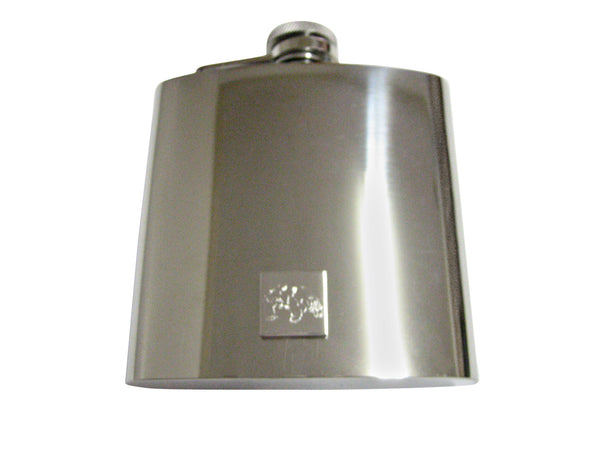 Silver Toned Etched Turtle 6 Oz. Stainless Steel Flask