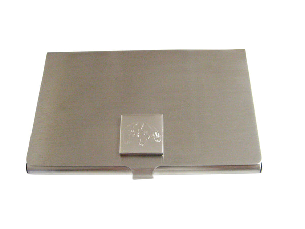 Silver Toned Etched Turtle Business Card Holder