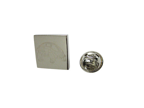 Silver Toned Etched Turtle Lapel Pin