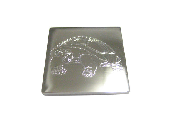 Silver Toned Etched Turtle Magnet