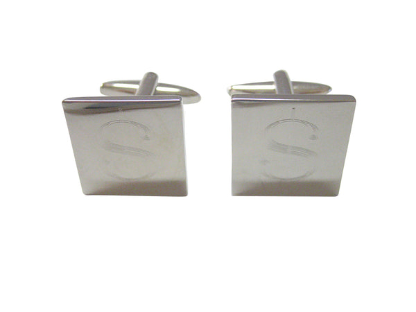 Silver Toned Etched U.S. Dollar Sign Cufflinks