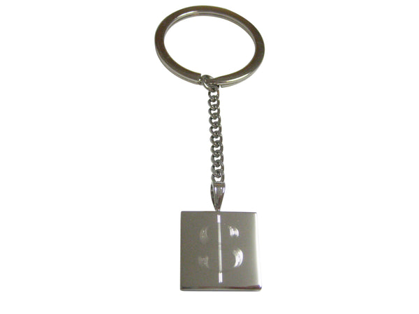 Silver Toned Etched U.S. Dollar Sign Pendant Keychain