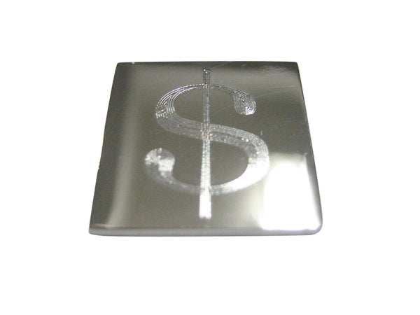 Silver Toned Etched U.S. Dollar Sign Pendant Magnet