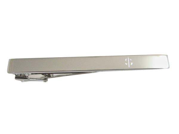 Silver Toned Etched U.S. Dollar Sign Square Tie Clip