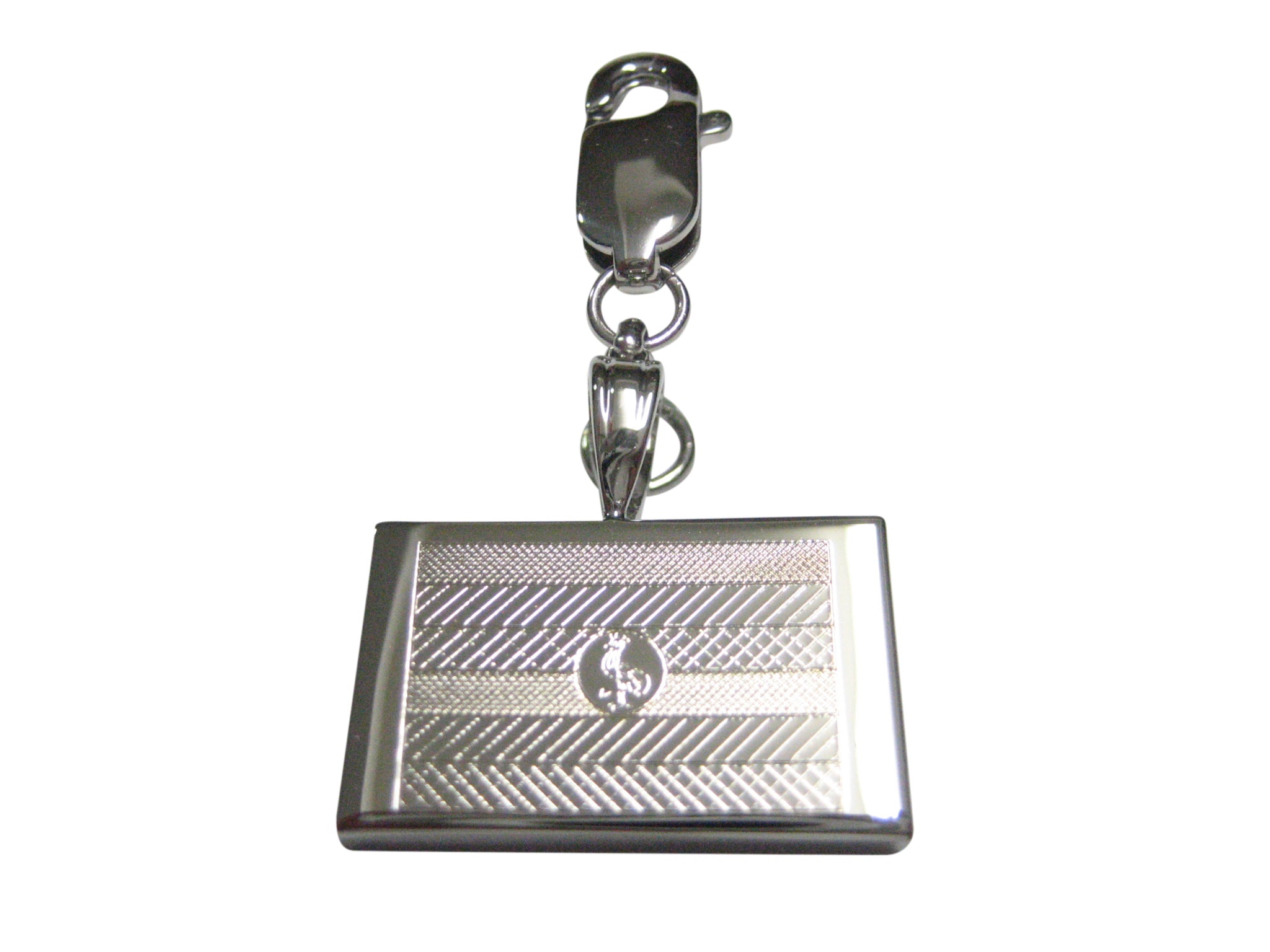 Silver Toned Etched Uganda Flag Pendant Zipper Pull Charm