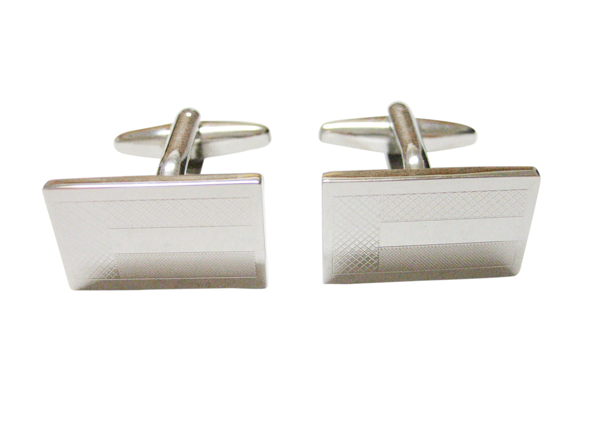 Silver Toned Etched United Arab Emirates UAE Flag Cufflinks