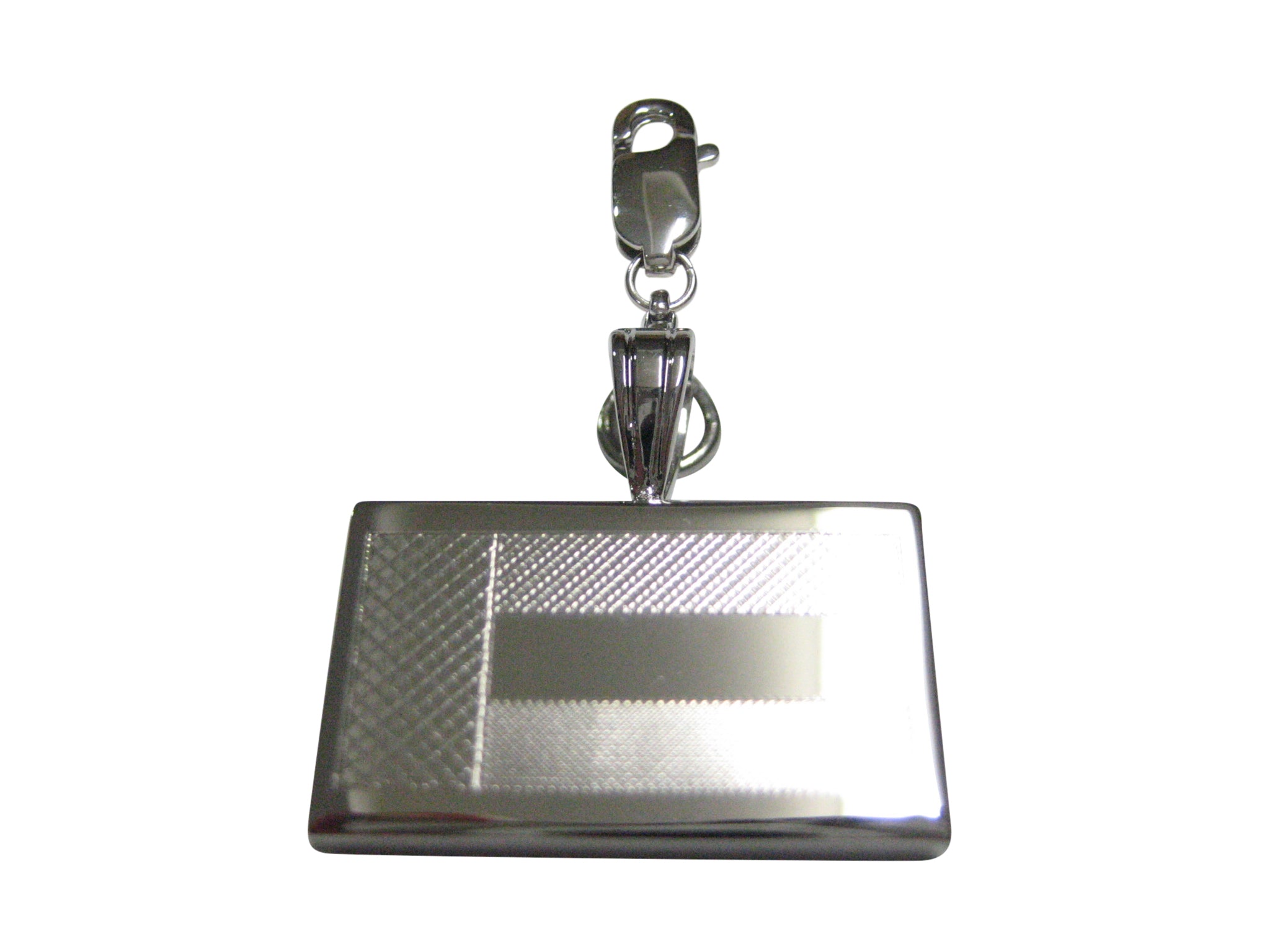 Silver Toned Etched United Arab Emirates UAE Flag Pendant Zipper Pull Charm