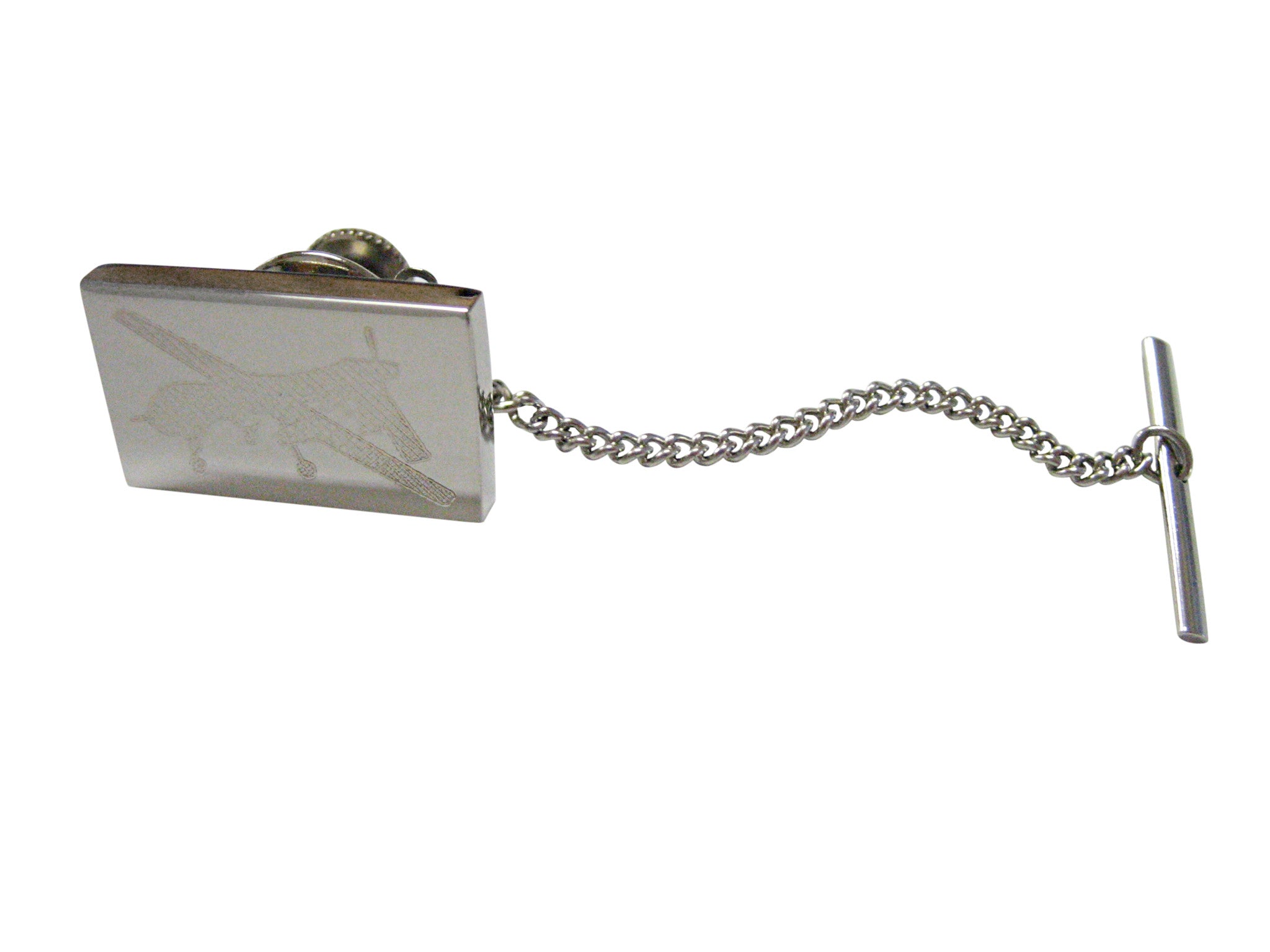 Silver Toned Etched Unmanned Aerial Vehicle UAV Drone Tie Tack