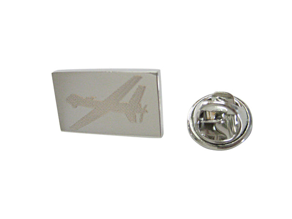 Silver Toned Etched Unmanned Aerial Vehicle UAV Drone V2 Lapel Pin
