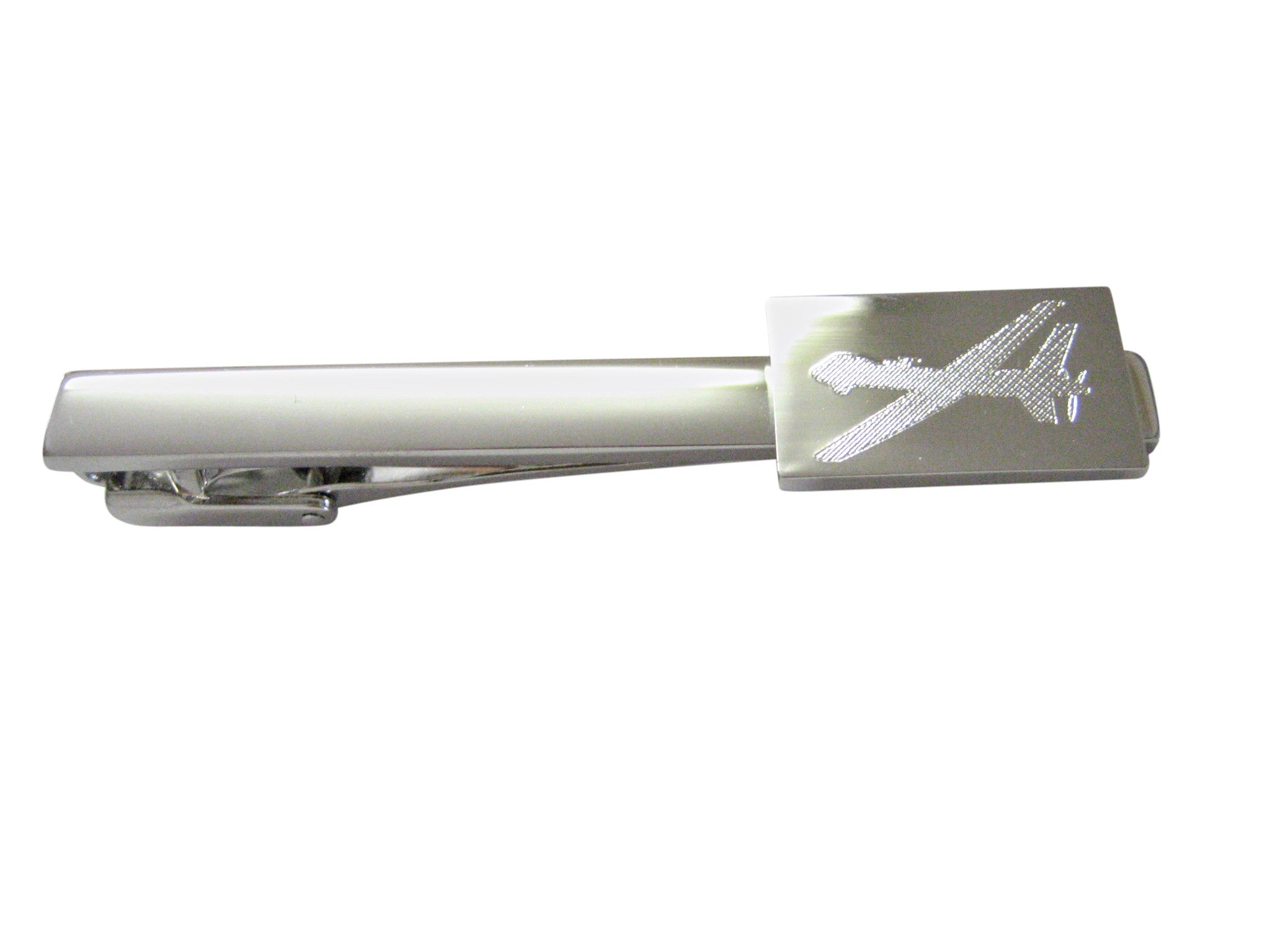 Silver Toned Etched Unmanned Aerial Vehicle UAV Drone V2 Square Tie Clip