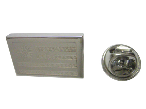Silver Toned Etched Uruguay Flag Lapel Pin