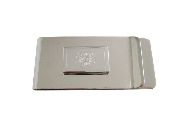 Silver Toned Etched Utah State Flag Money Clip