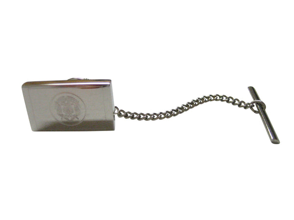 Silver Toned Etched Utah State Flag Tie Tack