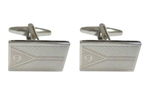 Silver Toned Etched Vanuatu Flag Cufflinks