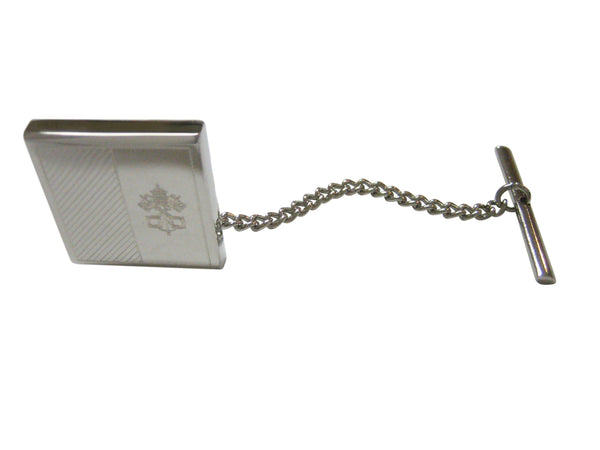 Silver Toned Etched Vatican City Flag Tie Tack