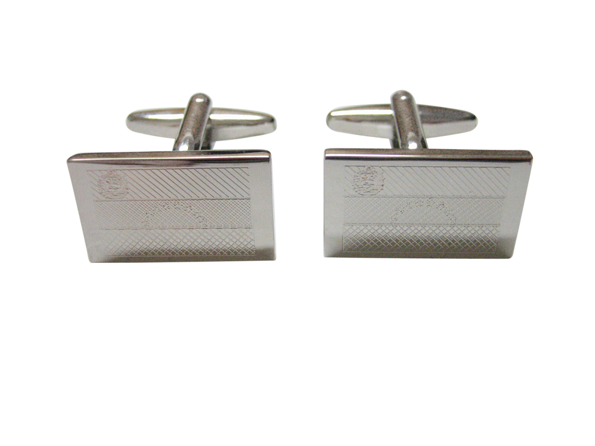 Silver Toned Etched Venezuela Flag Cufflinks