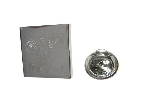 Silver Toned Etched Venus Fly Trap Carnivorous Plant Lapel Pin