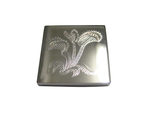 Silver Toned Etched Venus Fly Trap Carnivorous Plant Pendant Magnet