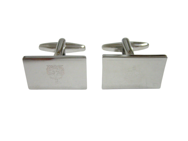 Silver Toned Etched Vermont State Flag Cufflinks