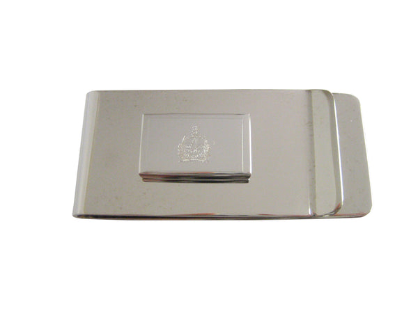 Silver Toned Etched Vermont State Flag Money Clip