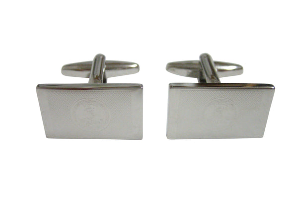 Silver Toned Etched Virginia State Flag Cufflinks