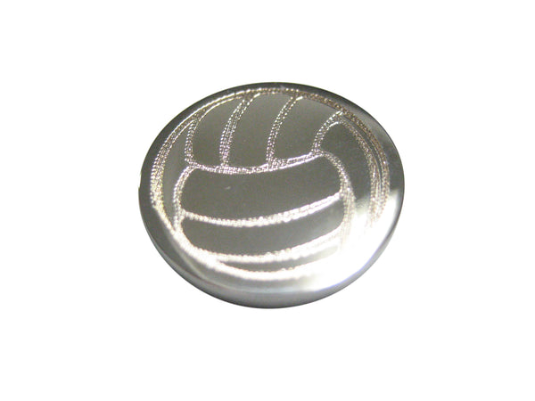Silver Toned Etched Volleyball Magnet
