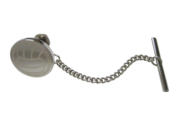 Silver Toned Etched Volleyball Tie Tack