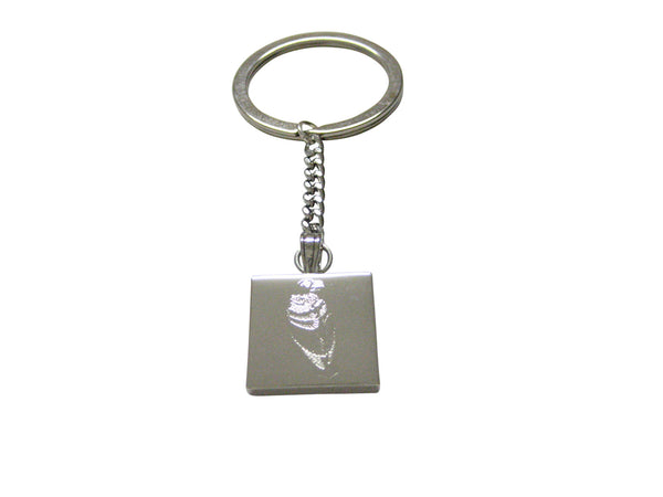Silver Toned Etched Vulture Bird Keychain