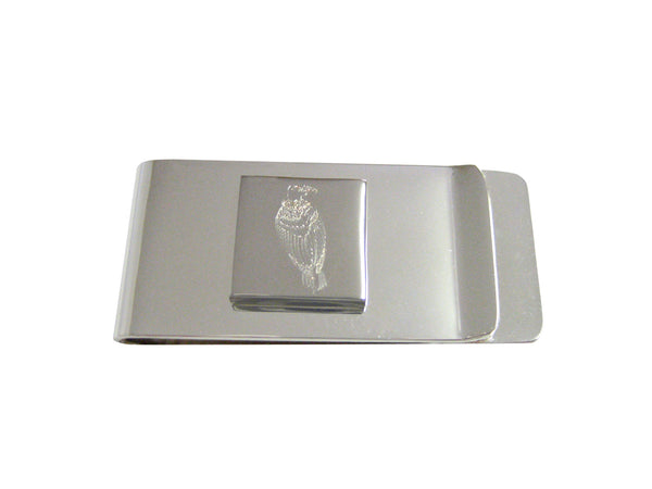 Silver Toned Etched Vulture Bird Money Clip