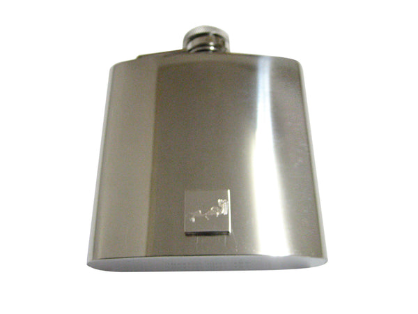 Silver Toned Etched Walrus 6 Oz. Stainless Steel Flask