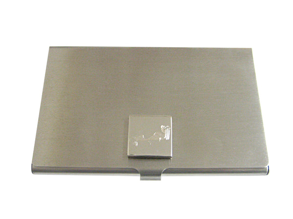 Silver Toned Etched Walrus Business Card Holder