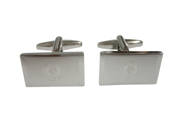 Silver Toned Etched Washington State Flag Cufflinks