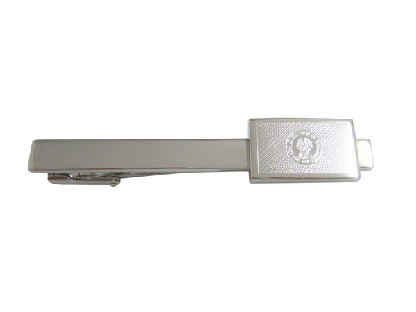 Silver Toned Etched Washington State Flag Square Tie Clip