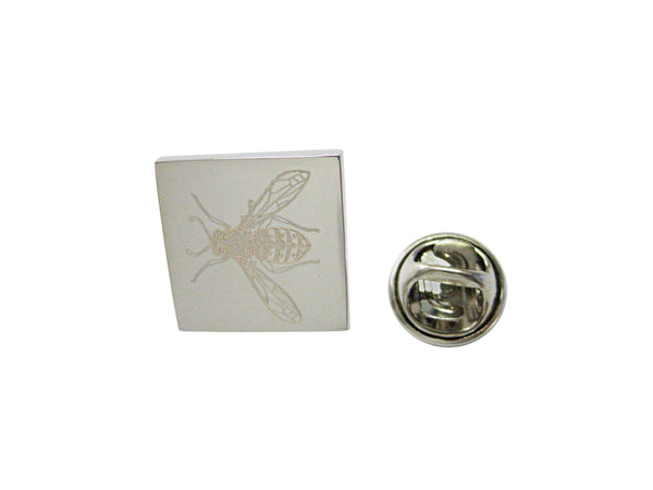 Silver Toned Etched Wasp Insect Lapel Pin
