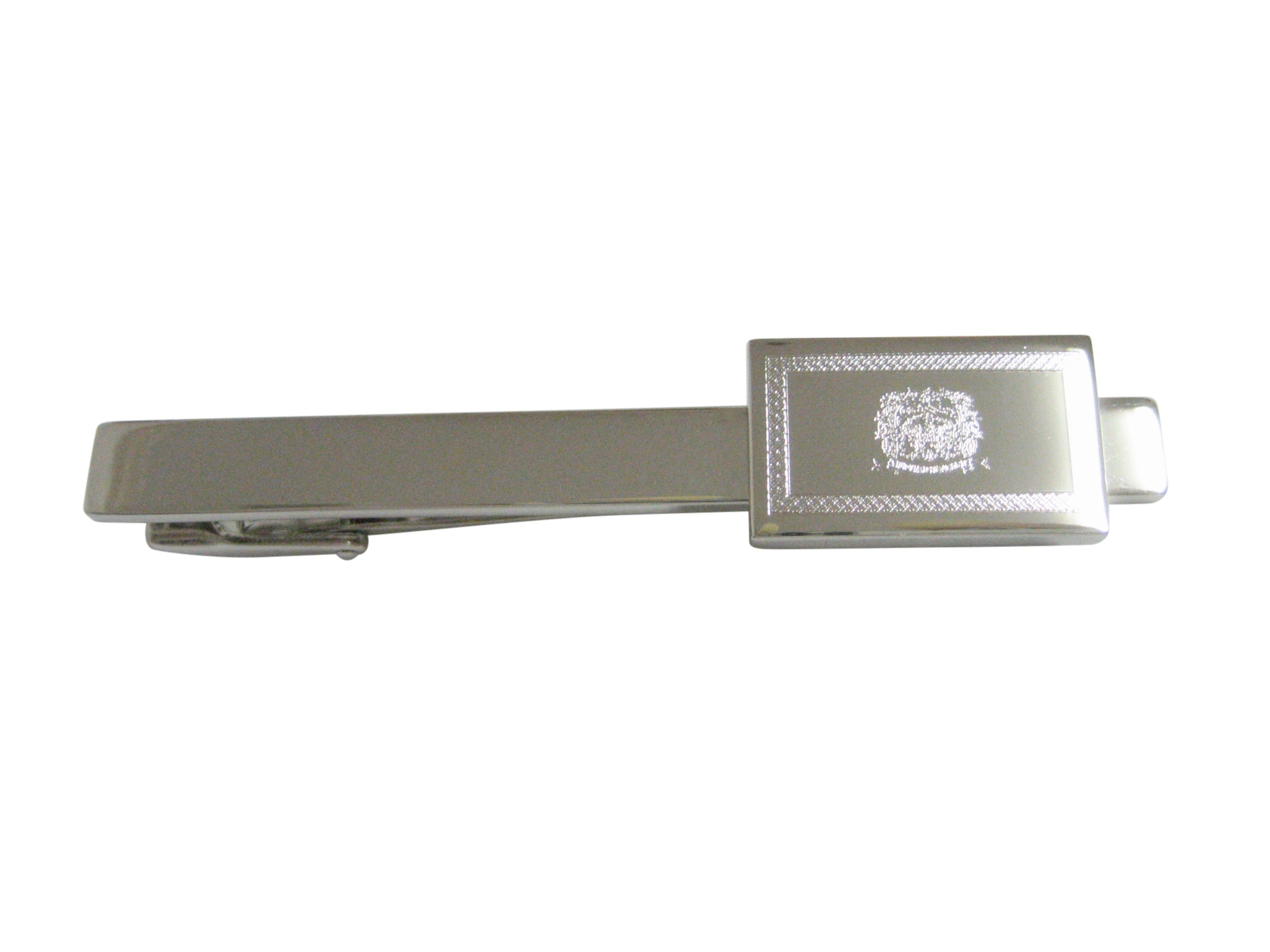 Silver Toned Etched West Virginia State Flag Pendant Square Tie Clip