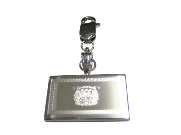 Silver Toned Etched West Virginia State Flag Pendant Zipper Pull Charm