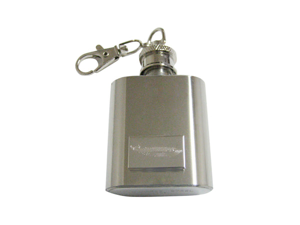 Silver Toned Etched Whale 1 Oz. Stainless Steel Key Chain Flask