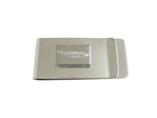 Silver Toned Etched Whale Money Clip