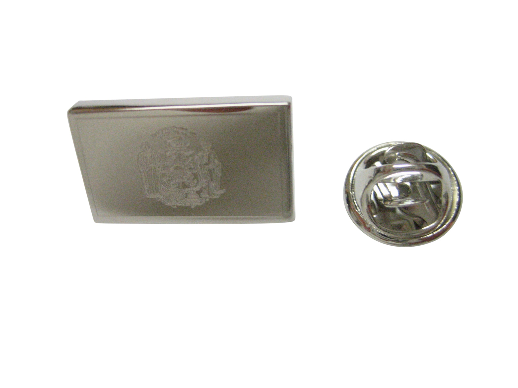 Silver Toned Etched Wisconsin State Flag Lapel Pin