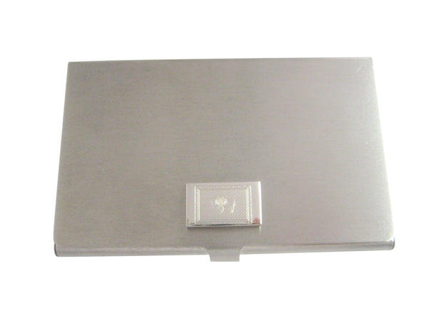 Silver Toned Etched Wyoming State Flag Business Card Holder