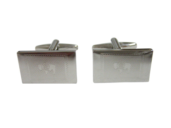 Silver Toned Etched Wyoming State Flag Cufflinks