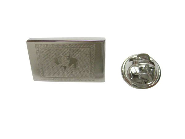 Silver Toned Etched Wyoming State Flag Lapel Pin