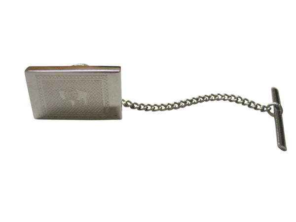 Silver Toned Etched Wyoming State Flag Tie Tack