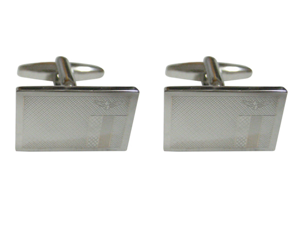 Silver Toned Etched Zambia Flag Cufflinks